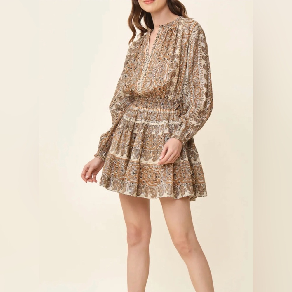 Chic Paisley Long Sleeve Dress